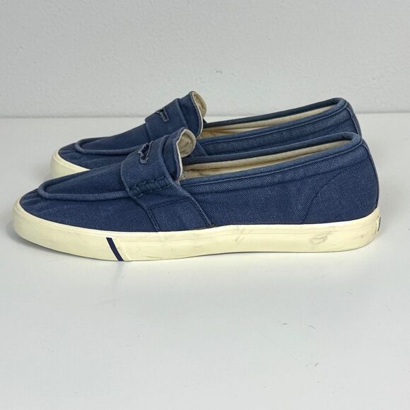 Johnnie-O Sloafer Canvas Loafers Boat Shoes 8 Navy